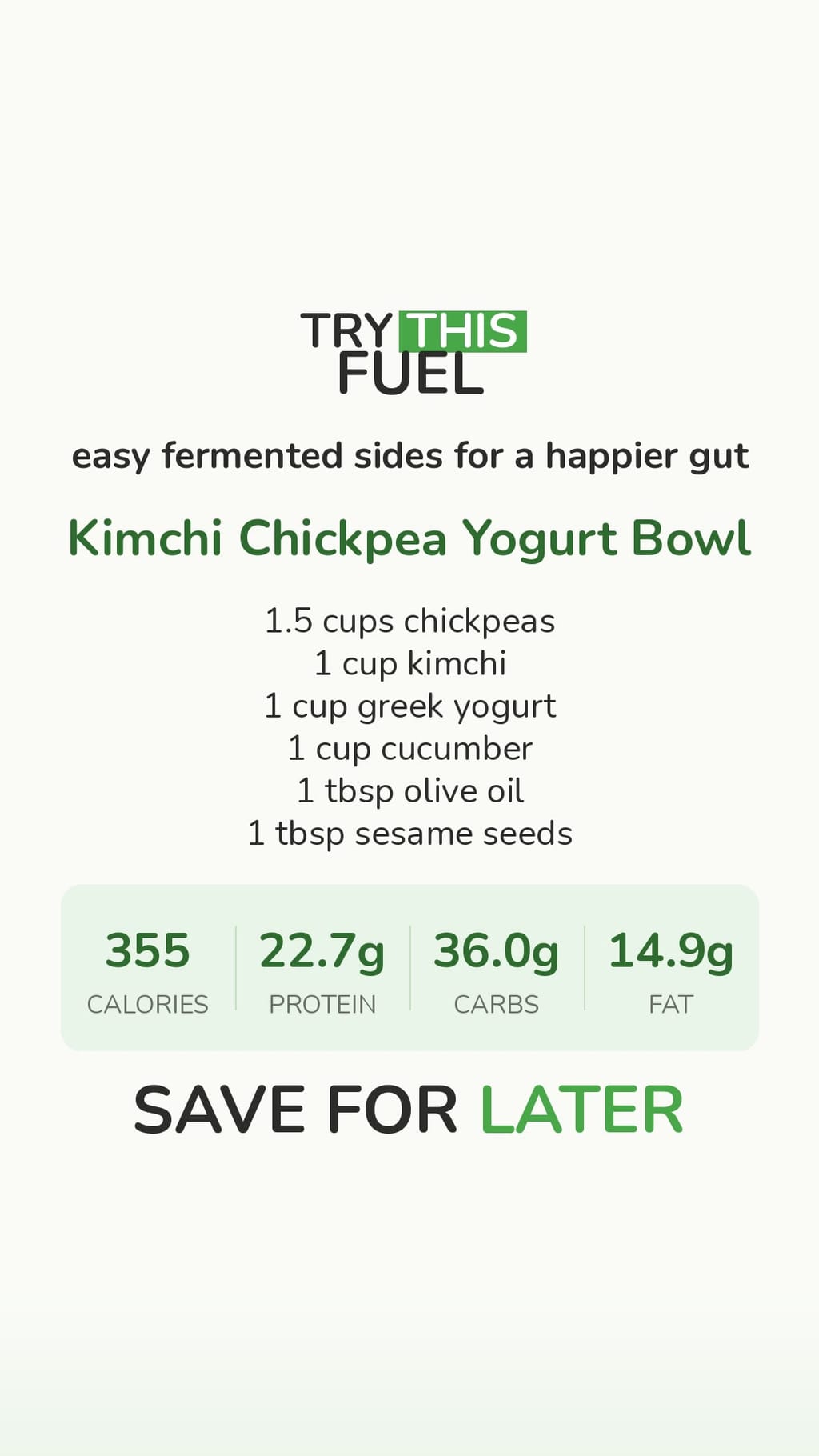 Kimchi Chickpea Yogurt Bowl