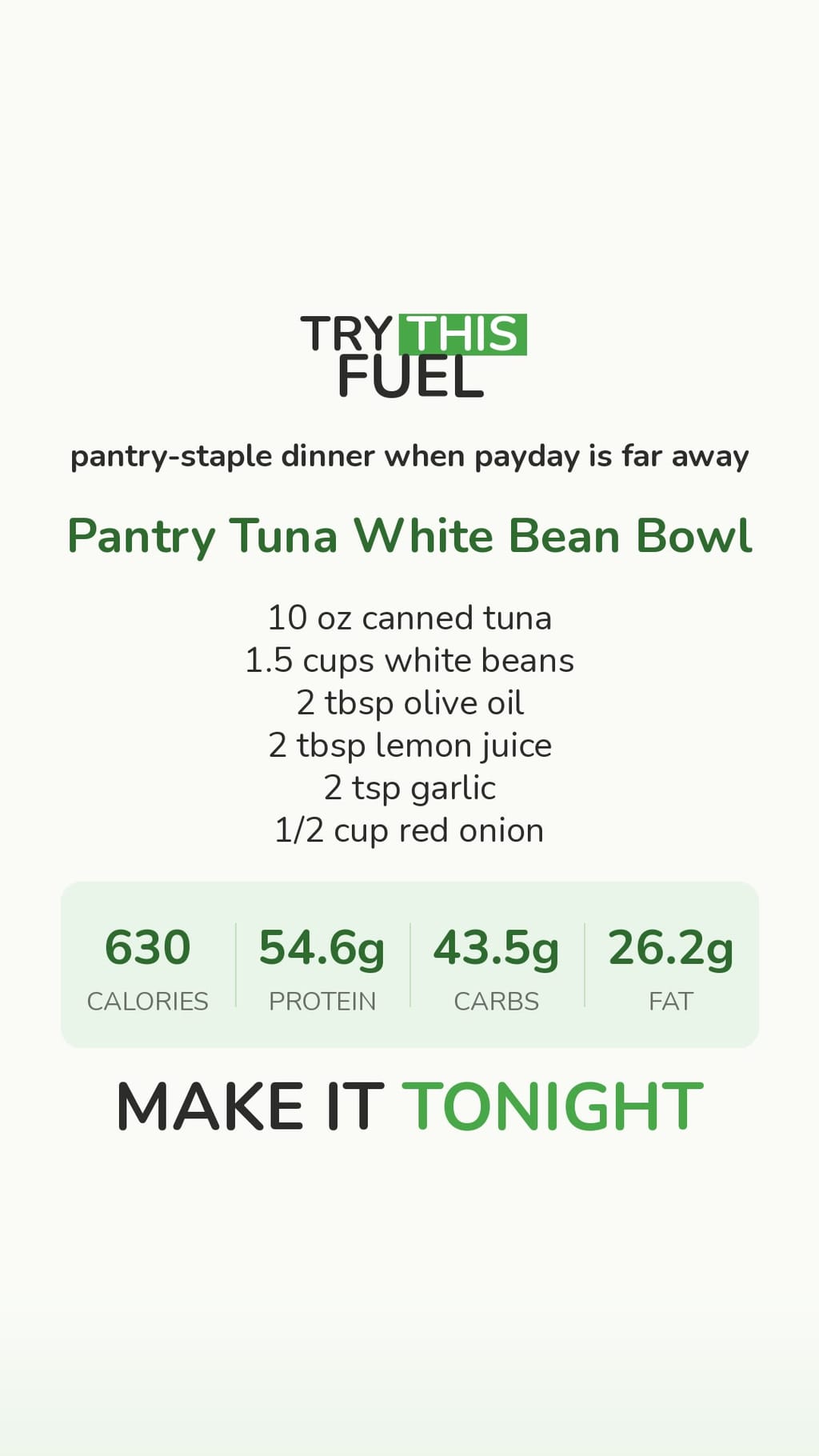 Pantry Tuna White Bean Bowl