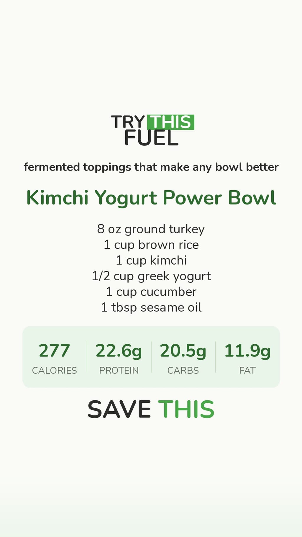 Kimchi Yogurt Power Bowl