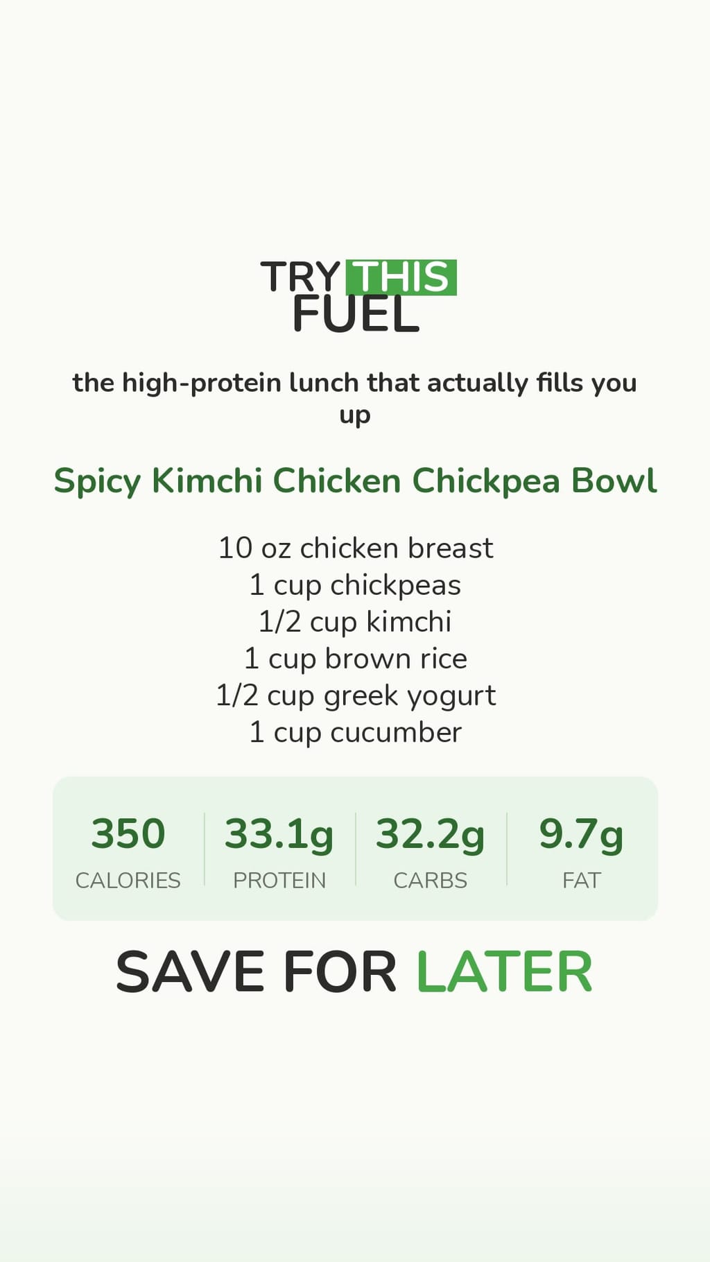 Spicy Kimchi Chicken Chickpea Bowl