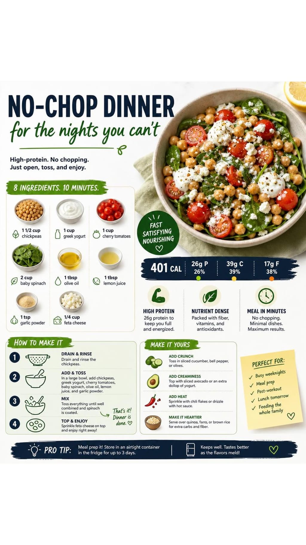 No-Chop Chickpea Yogurt Bowl