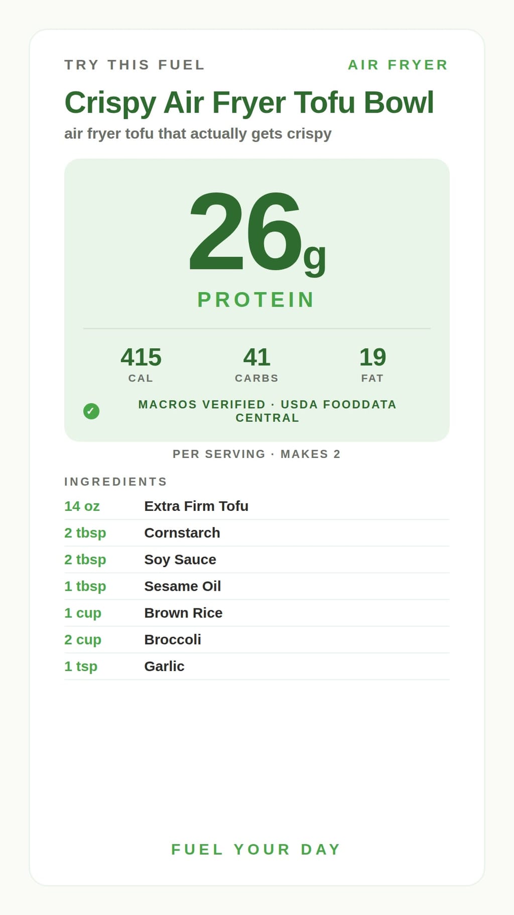 Crispy Air Fryer Tofu Bowl