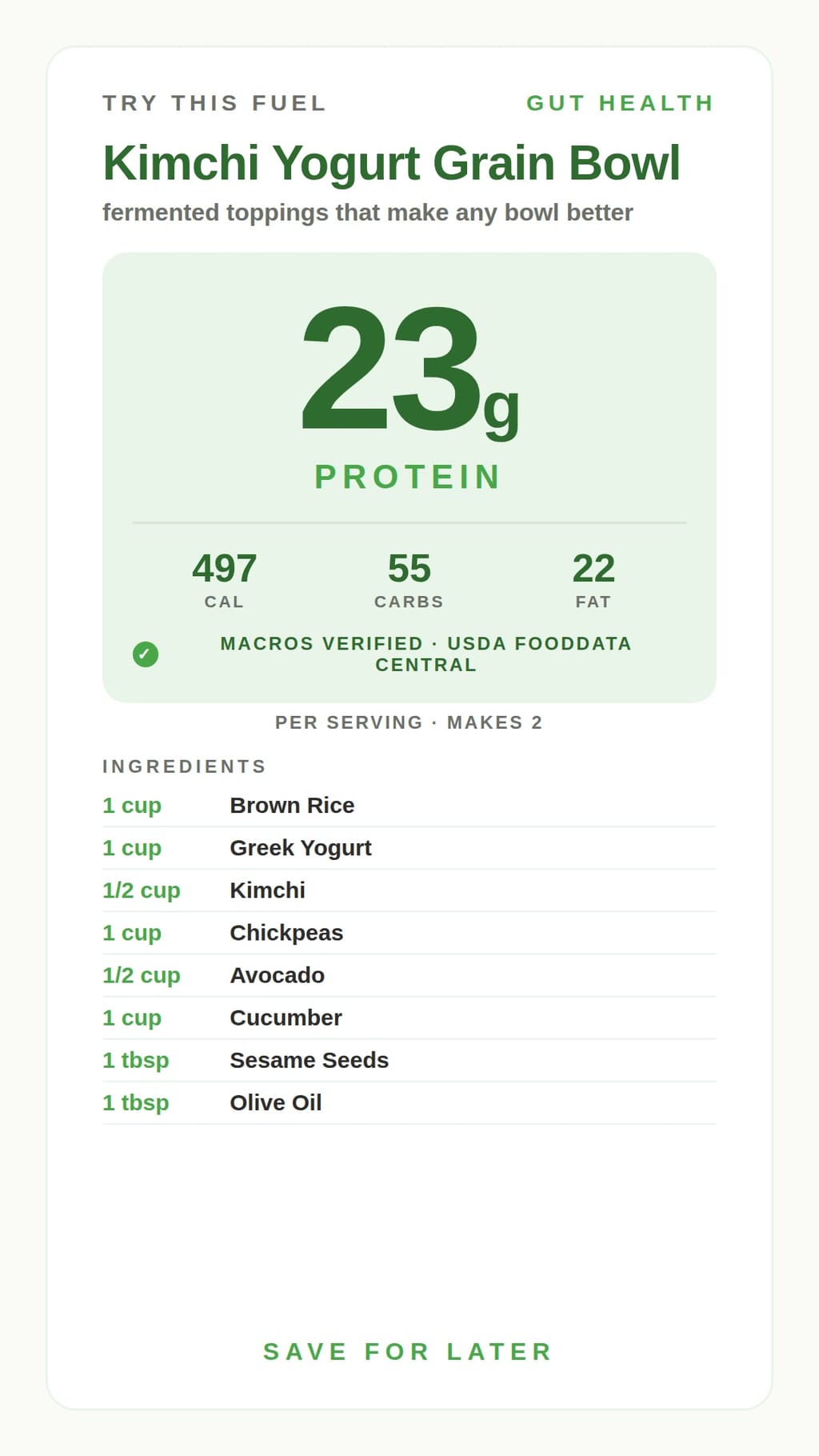 Kimchi Yogurt Grain Bowl