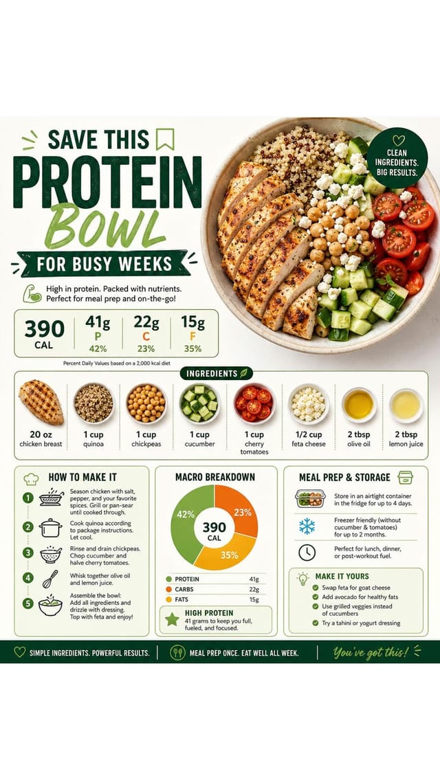 Meal Prep Chicken Feta Bowl