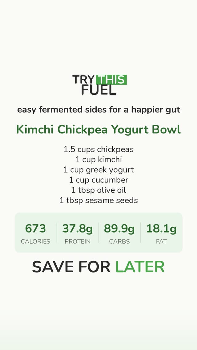 Kimchi Chickpea Yogurt Bowl