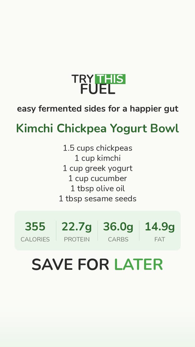 Kimchi Chickpea Yogurt Bowl