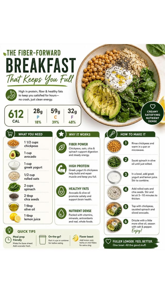 Chickpea Avocado Breakfast Bowl