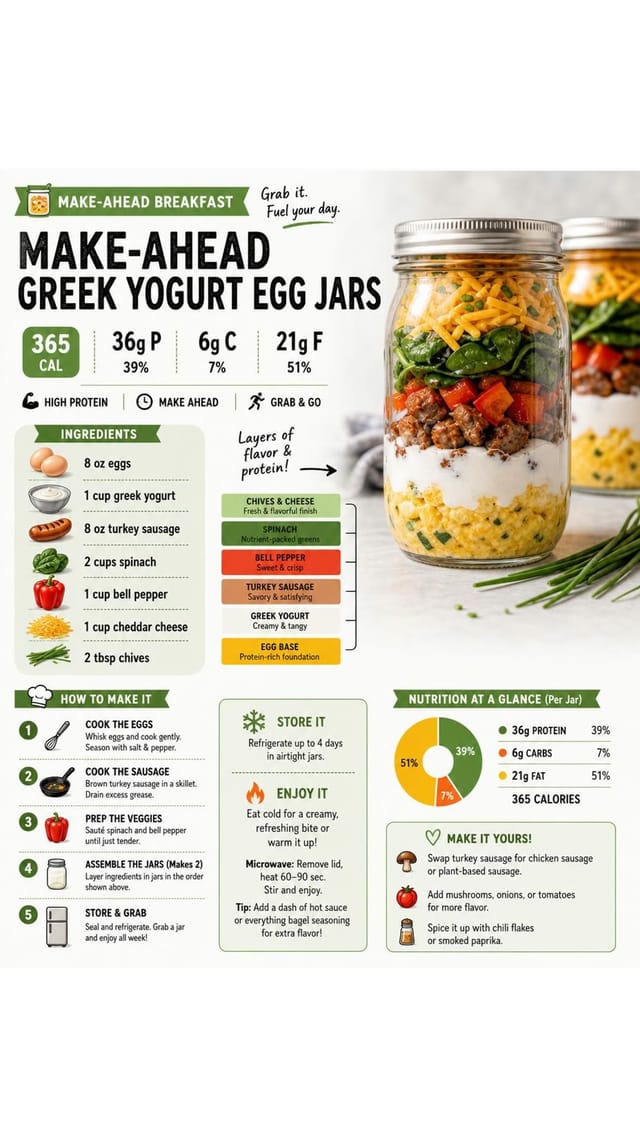 Make-Ahead Greek Yogurt Egg Jars