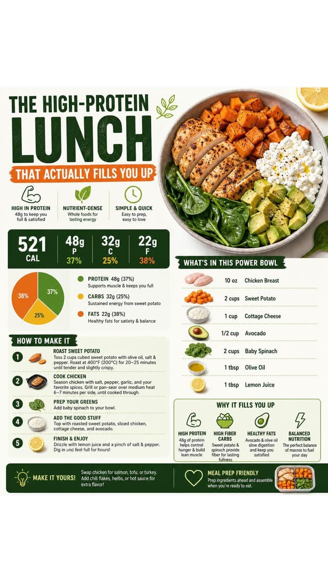 Cottage Cheese Chicken Sweet Potato Bowl