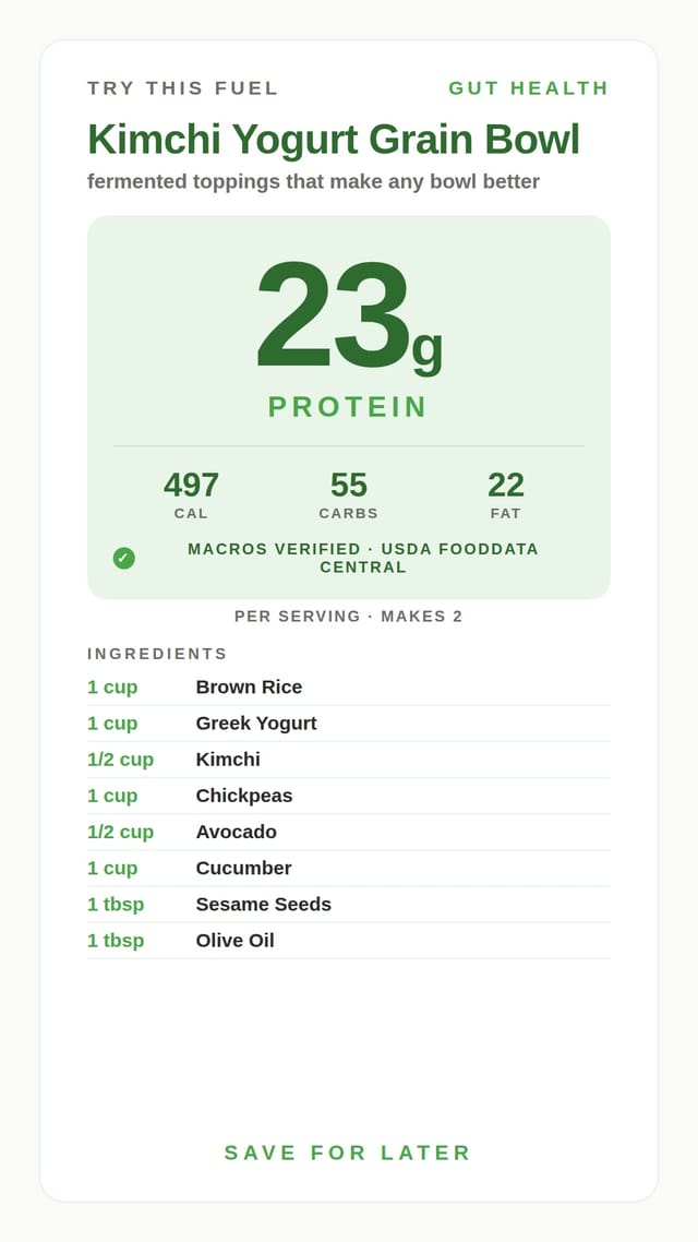 Kimchi Yogurt Grain Bowl